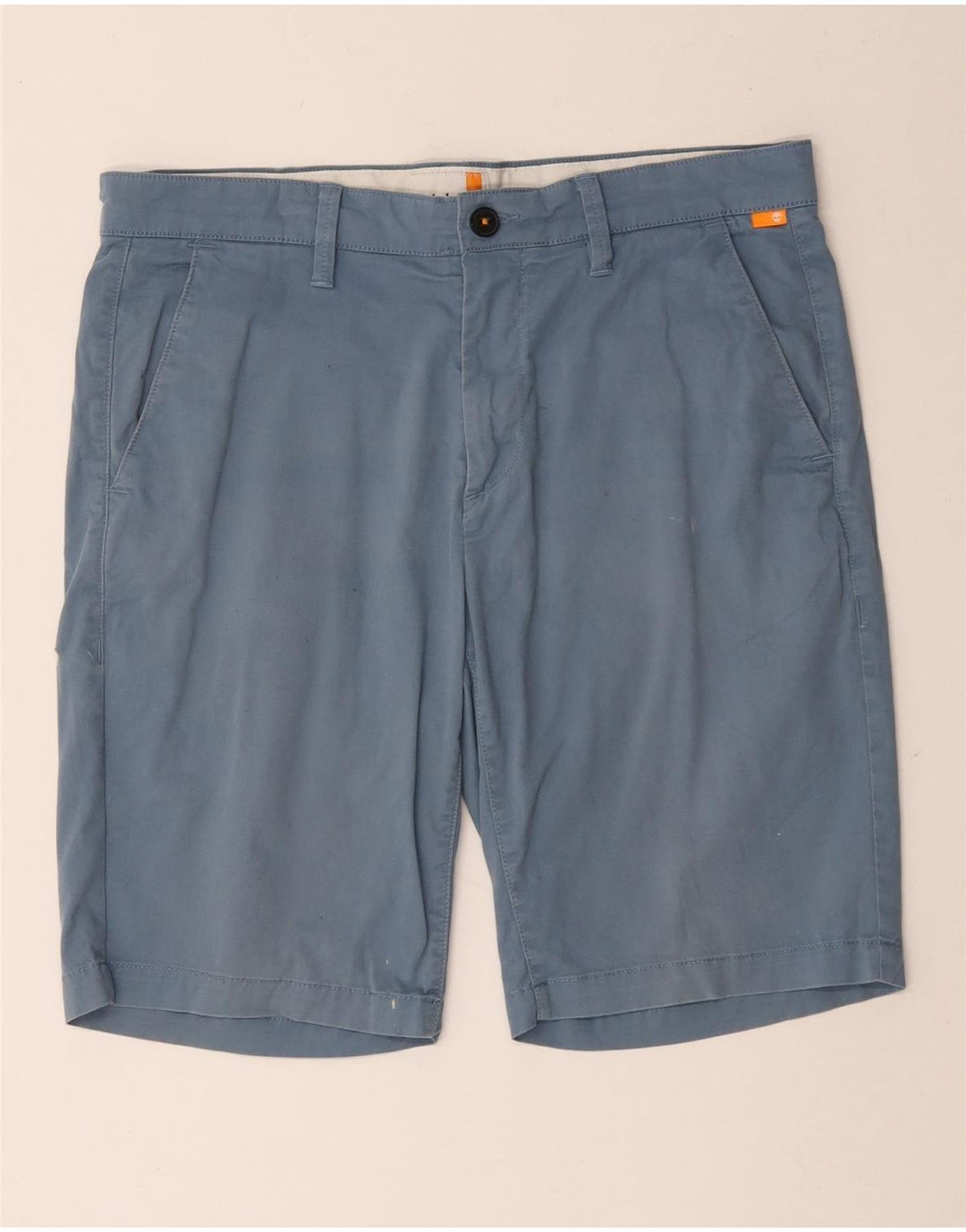 Timberland Mens Chino Shorts W32 Médio Algodão Azul