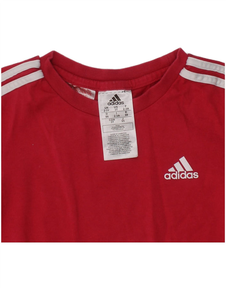 Camiseta Adidas Menina 2-3 Anos Algodão Borgonha