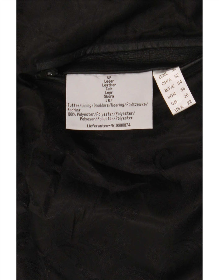 Casaco de couro feminino Ulla Popken UK 26 5XL preto floral