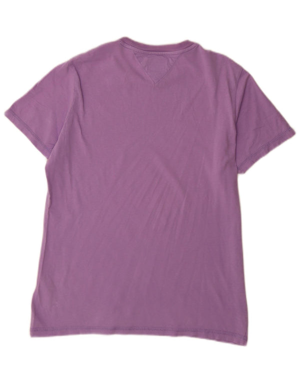 Camiseta masculina Tommy Hilfiger Top médio algodão roxo