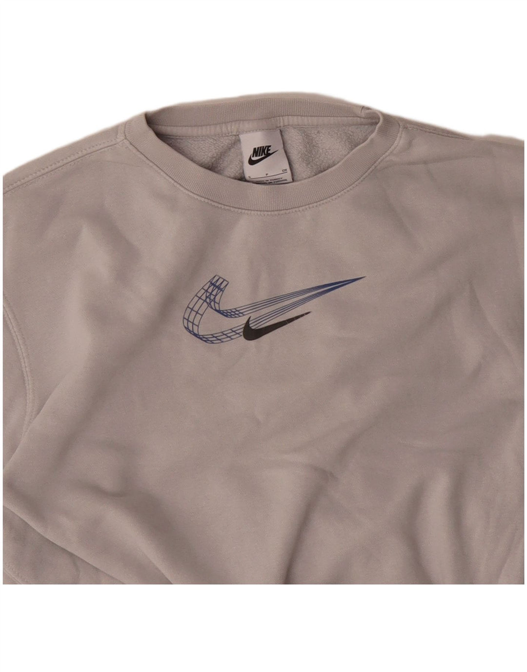 Moletom feminino Nike Jumper UK 8 pequeno cinza algodão