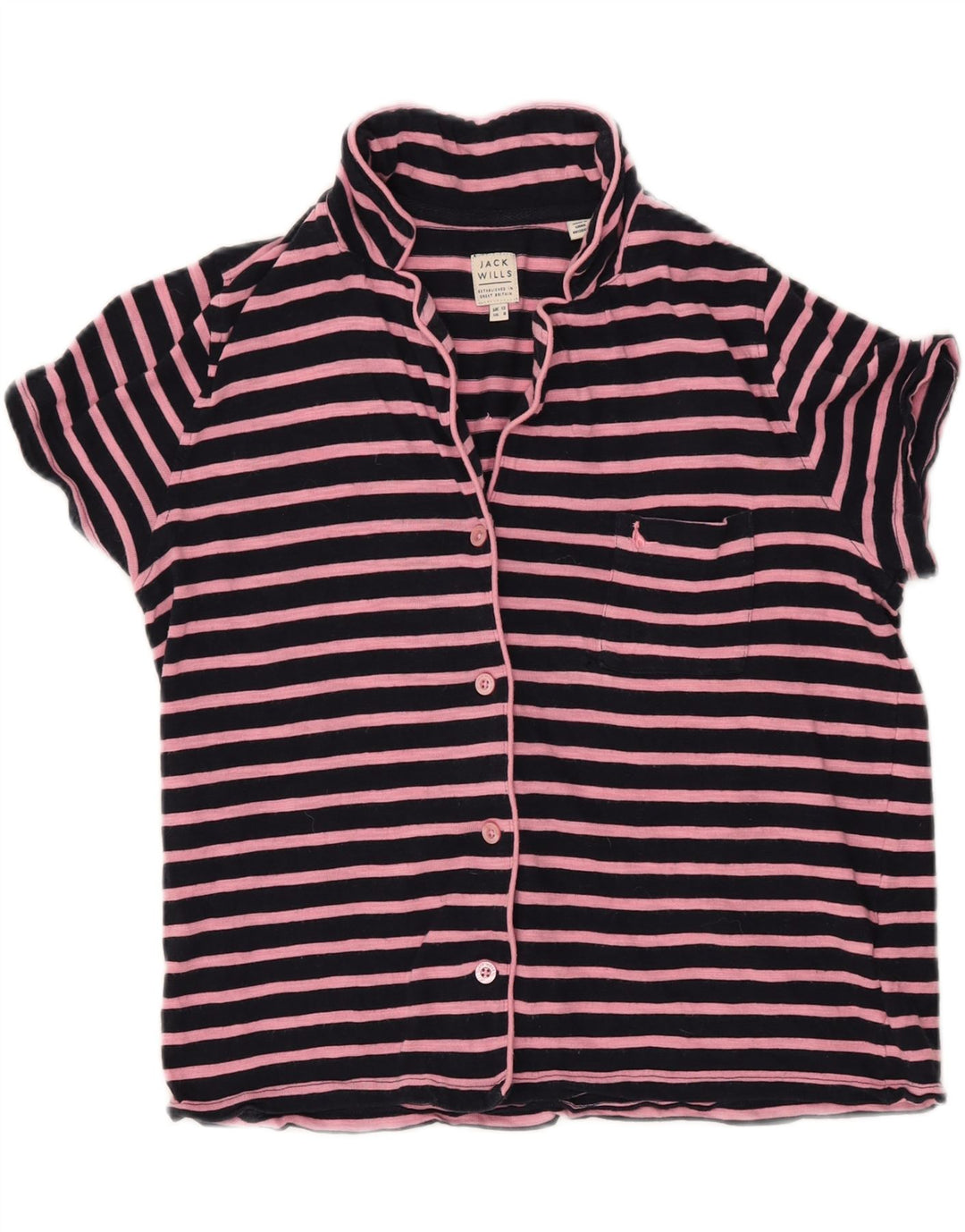 Blusa feminina JACK WILLS Reino Unido 12 listrada azul marinho médio