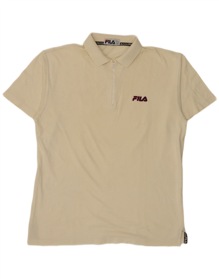 Camisa polo masculina Fila IT 52/54 grande algodão branco