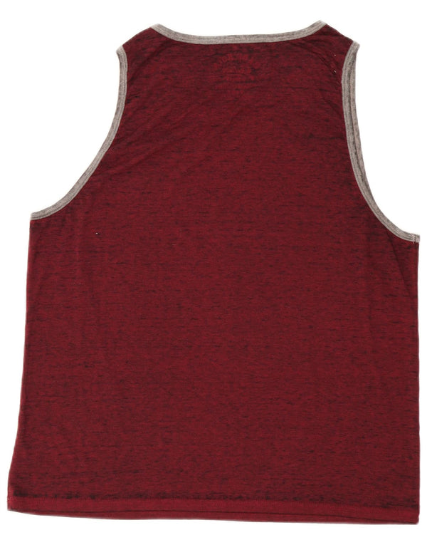 Hard Rock Cafe Mens Fortune favorece o colete gráfico ousado Top grande Borgonha