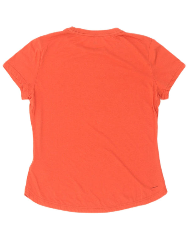 Camiseta Adidas Feminina Climalite Graphic Top UK 16/18 Grande Laranja Poliéster