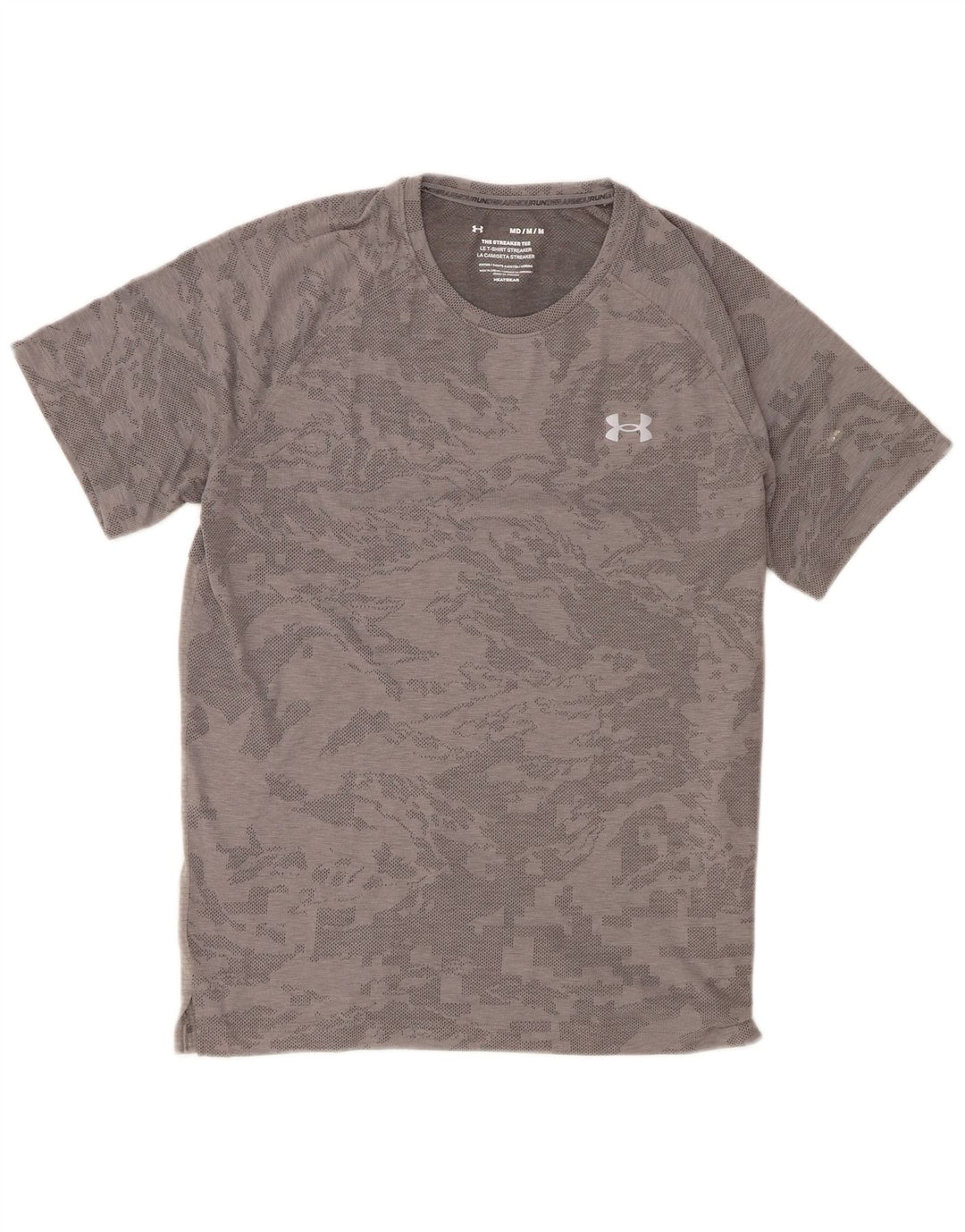 Camiseta masculina Under Armour Heat Gear Top camuflagem cinza médio