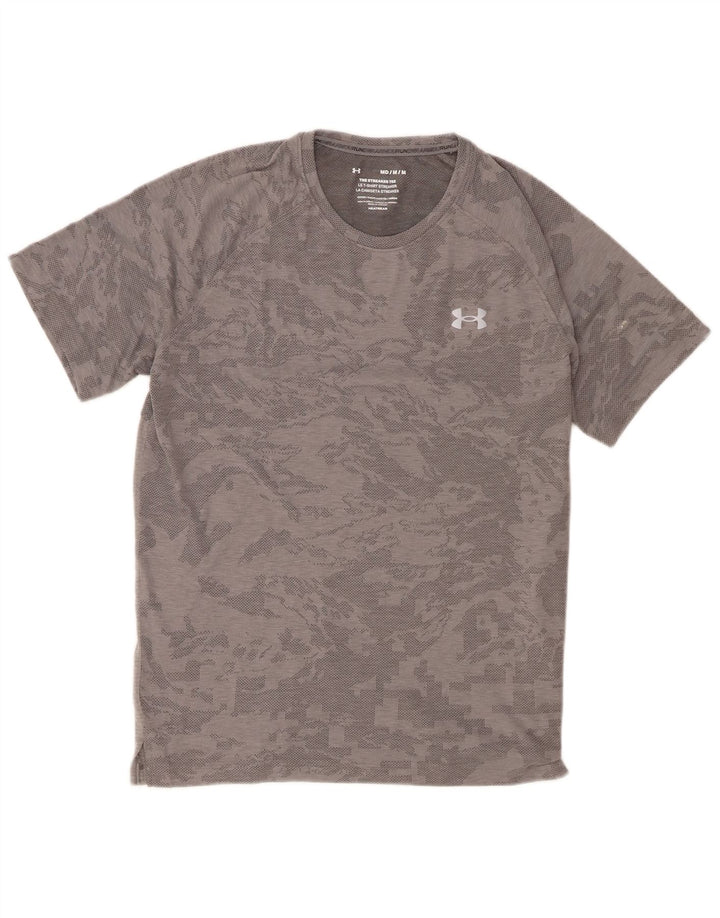 Camiseta masculina Under Armour Heat Gear Top camuflagem cinza médio
