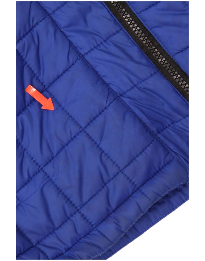 Jaqueta acolchoada com capuz feminina Superdry UK 10 nylon azul pequeno