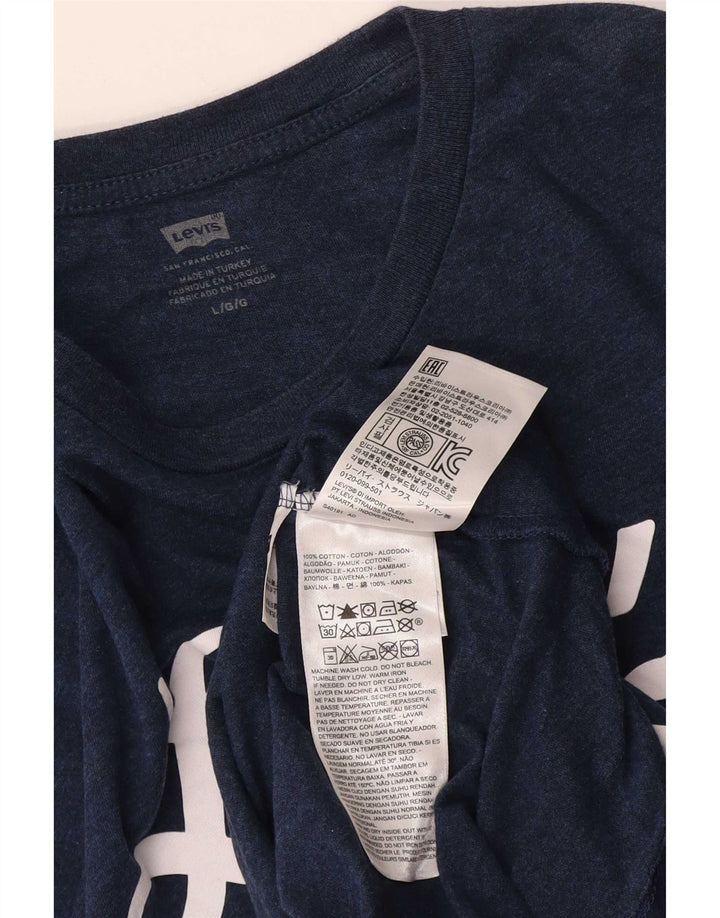 Camiseta gráfica masculina Levi's Top grande algodão azul marinho