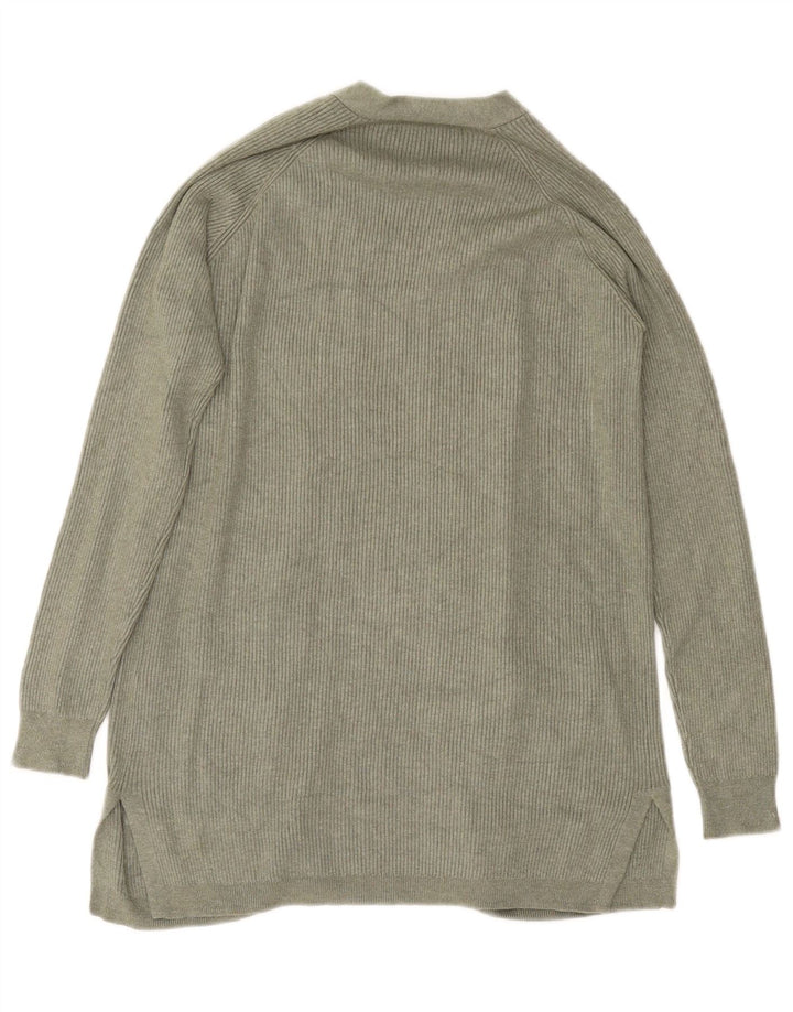 Suéter cardigã aberto feminino Marks & Spencer Reino Unido 10 viscose verde pequena