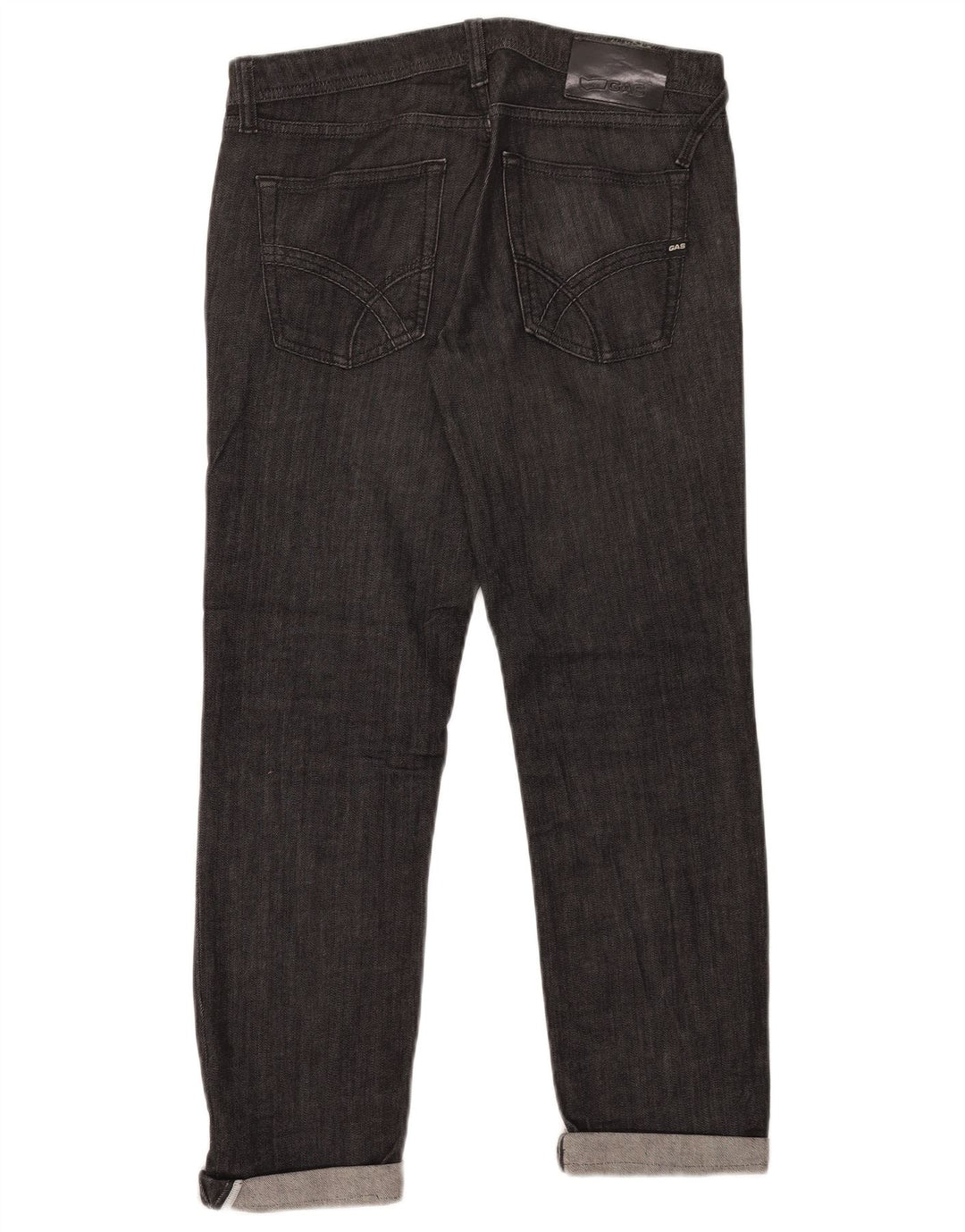 Calça jeans reta feminina Gas W31 L26 algodão preto