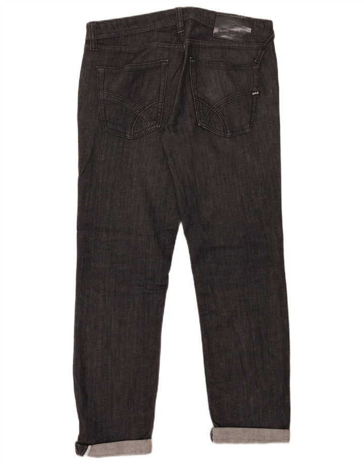 Calça jeans reta feminina Gas W31 L26 algodão preto