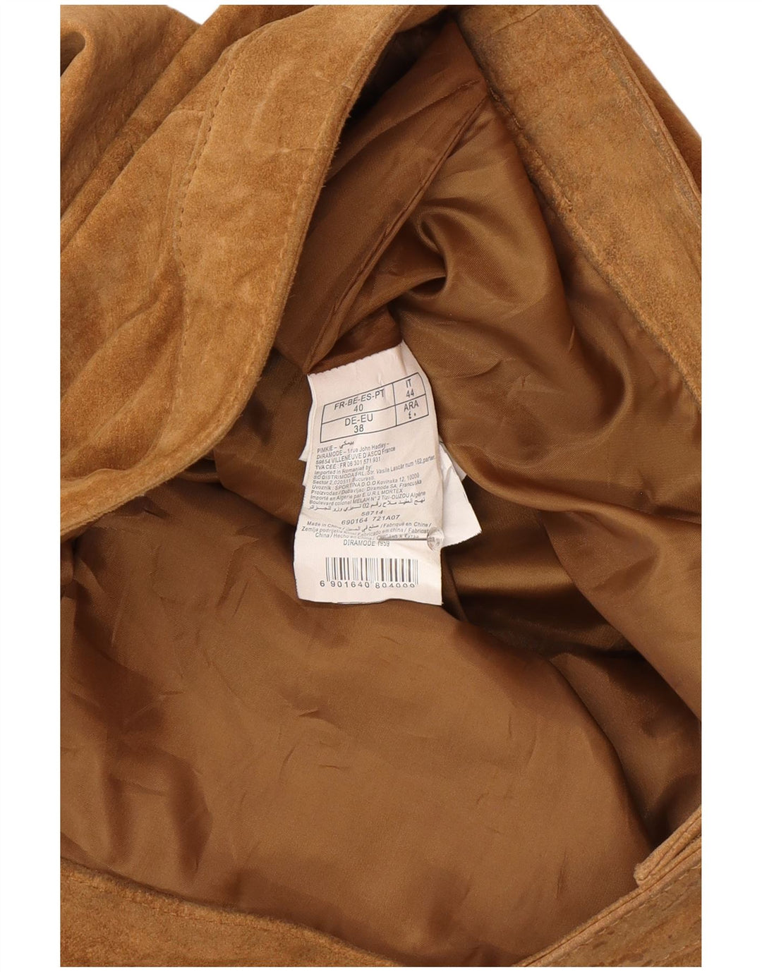 Mini saia feminina de camurça Pimkie IT 44 médio W32 couro marrom