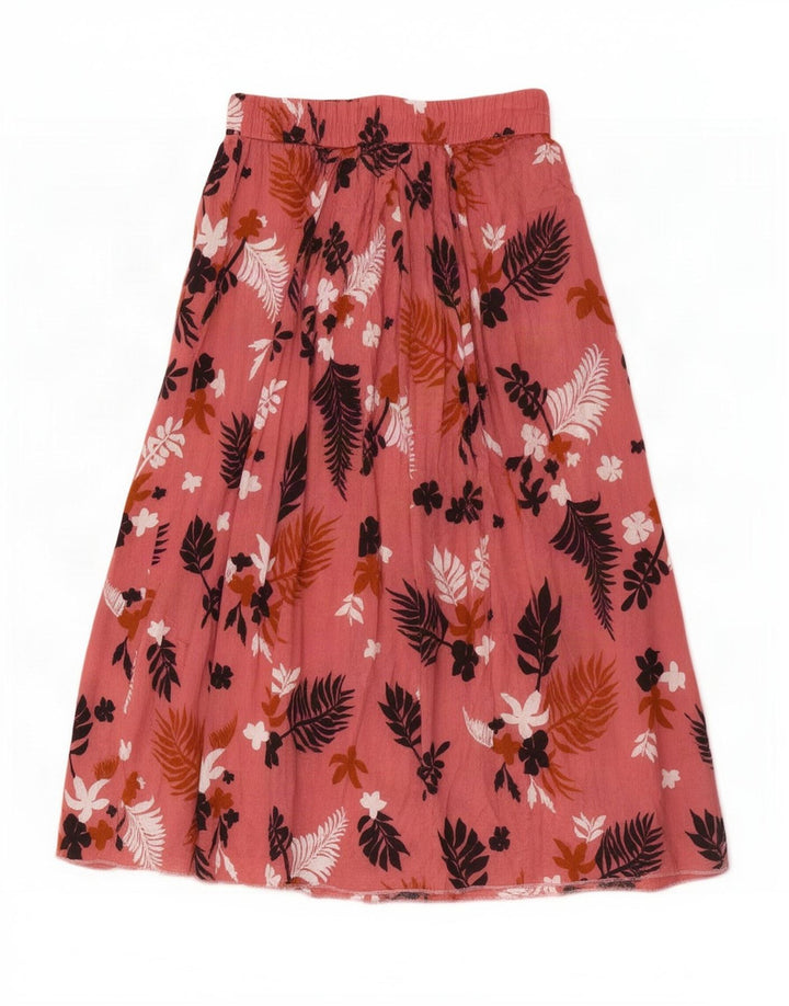 Saia larga feminina Zara pequena W26 rosa floral