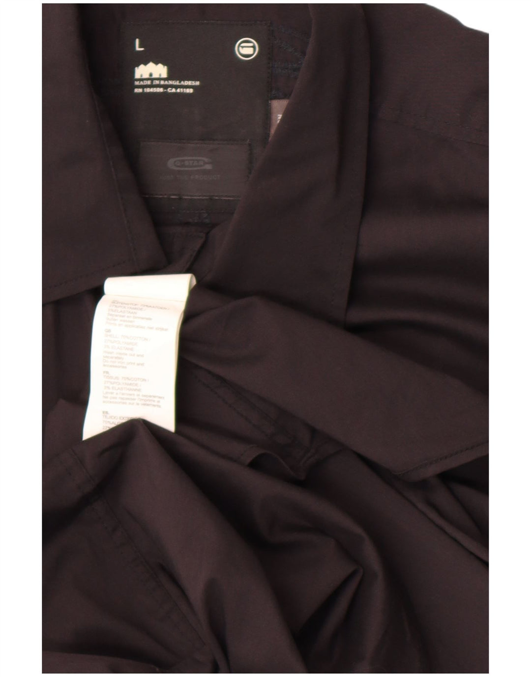 Camisa masculina G-Star grande algodão preto