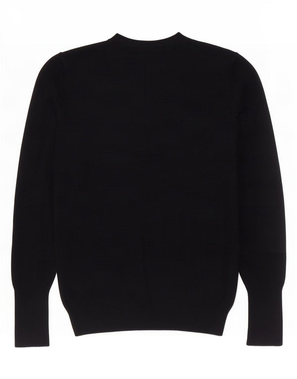Zara Suéter feminino com gola redonda, Reino Unido 12 Médio Preto