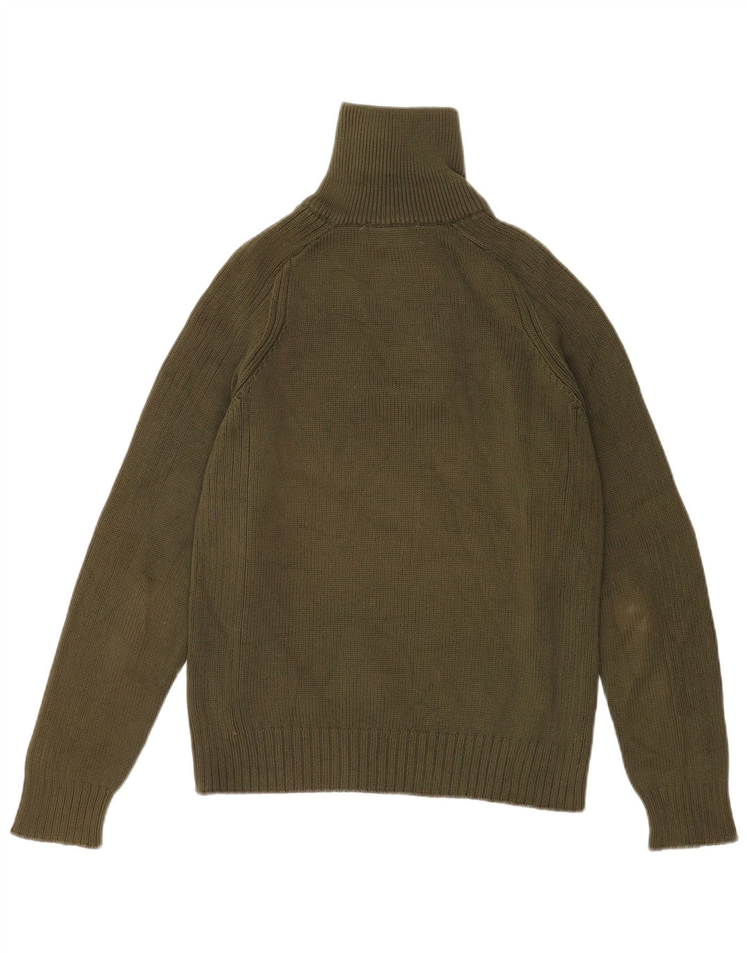 Zara Suéter masculino com zíper e gola em algodão verde médio
