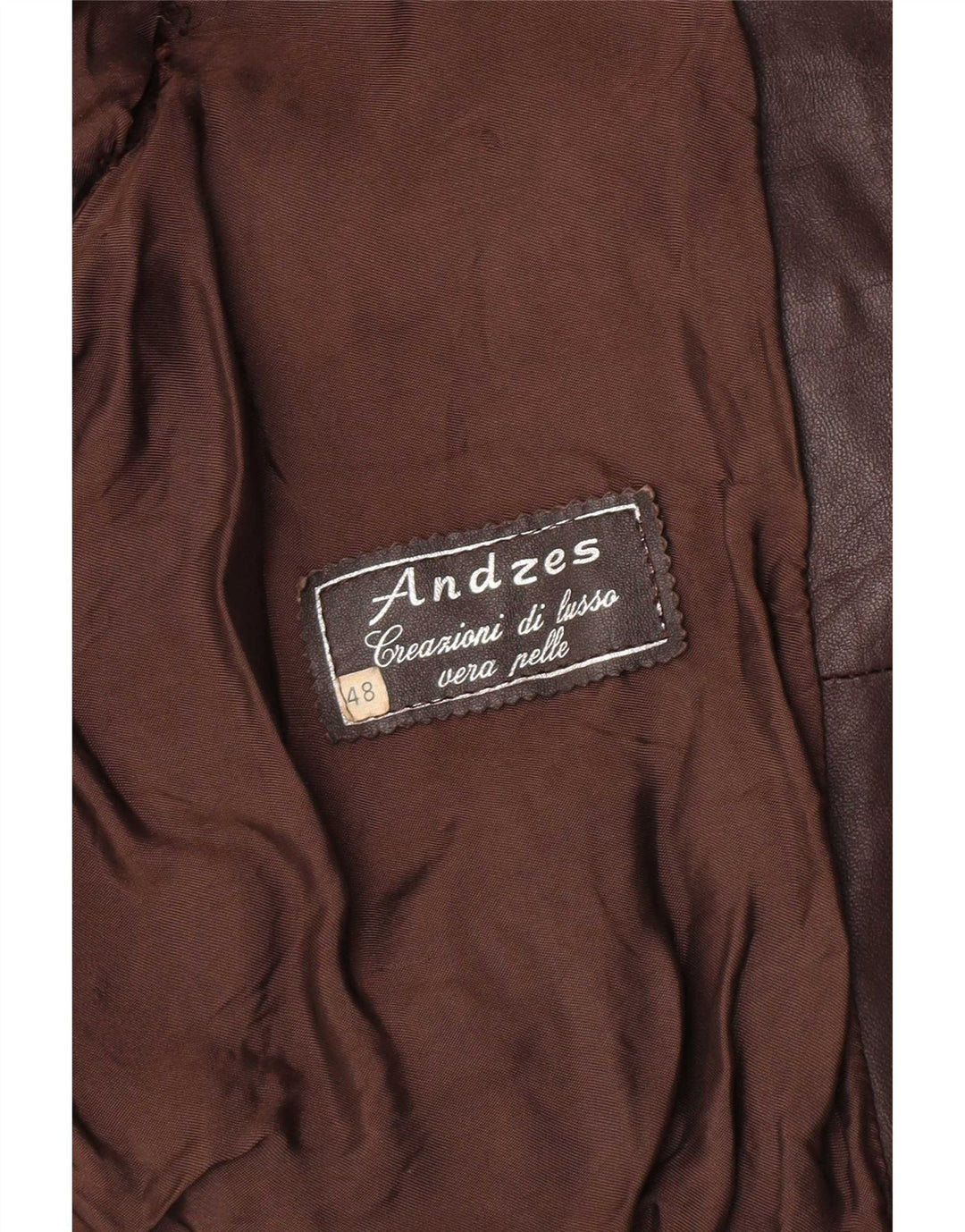 Jaqueta de couro bomber masculina vintage IT 48 couro marrom médio