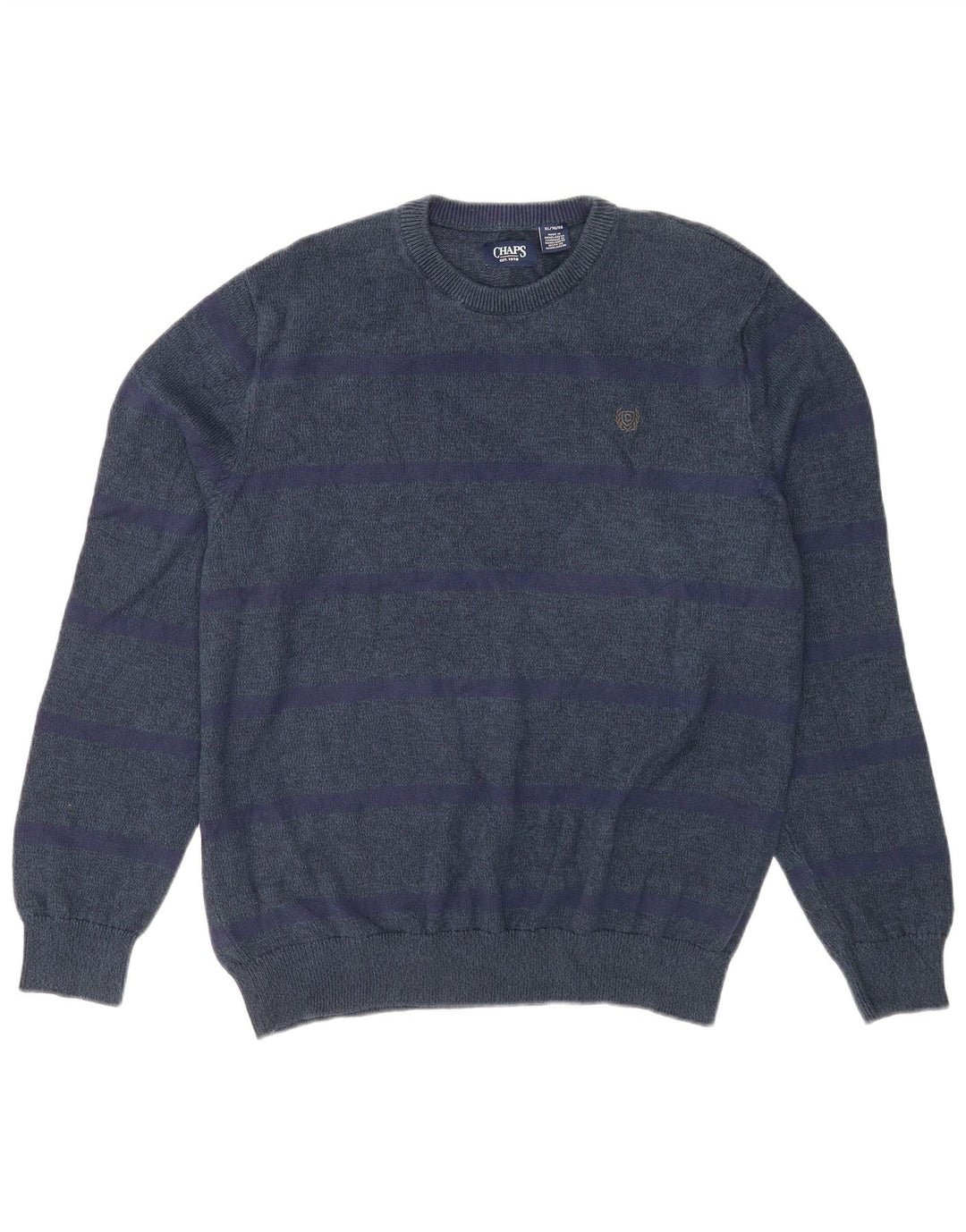 Suéter masculino Chaps com gola redonda XL azul marinho algodão