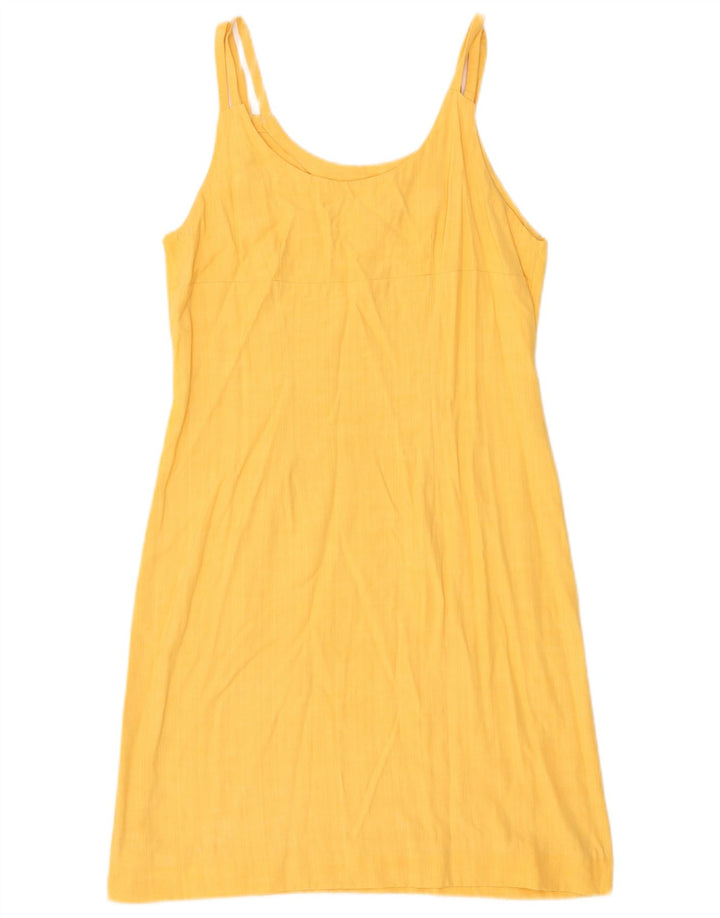 Vestido de verão feminino vintage Reino Unido 12 amarelo médio