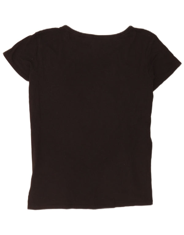 Camiseta feminina G-Star com estampa regular UK 14 grande algodão preto