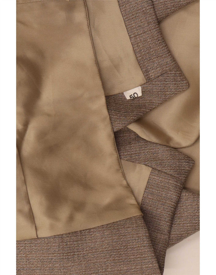Colete masculino vintage IT 50 espinha de peixe cinza médio
