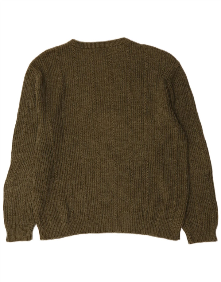 Suéter masculino Chaps com gola redonda XL cáqui