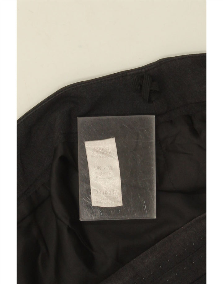 Saia reta feminina Marks & Spencer Reino Unido 12 médio W32 poliéster cinza