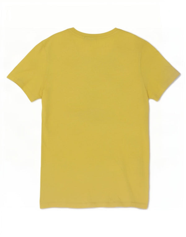 Calvin Klein Jeans Camiseta masculina gráfica Top médio algodão amarelo