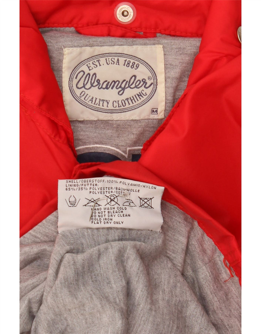 Jaqueta corta-vento masculina Wrangler com capuz UK 38 poliamida vermelha média