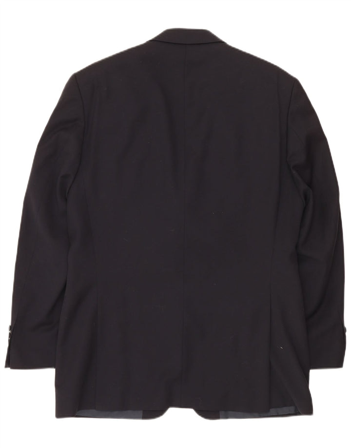 Jaqueta blazer masculina de 3 botões Hugo Boss EU 50 grande lã virgem preta