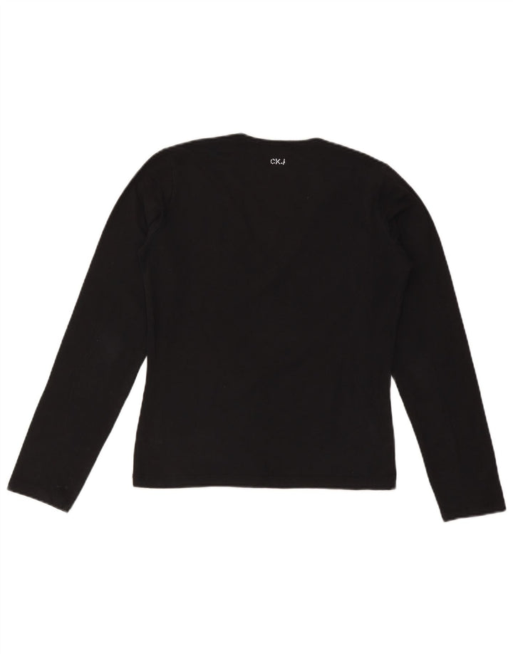 CALVIN KLEIN JEANS Top feminino manga comprida UK 18 XL preto
