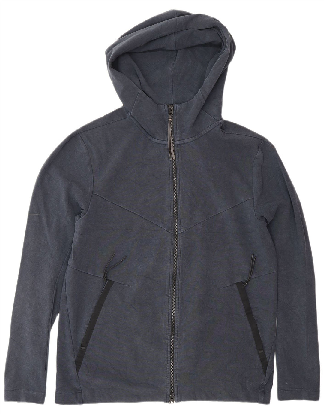 Suéter masculino Nike com capuz e zíper médio azul marinho