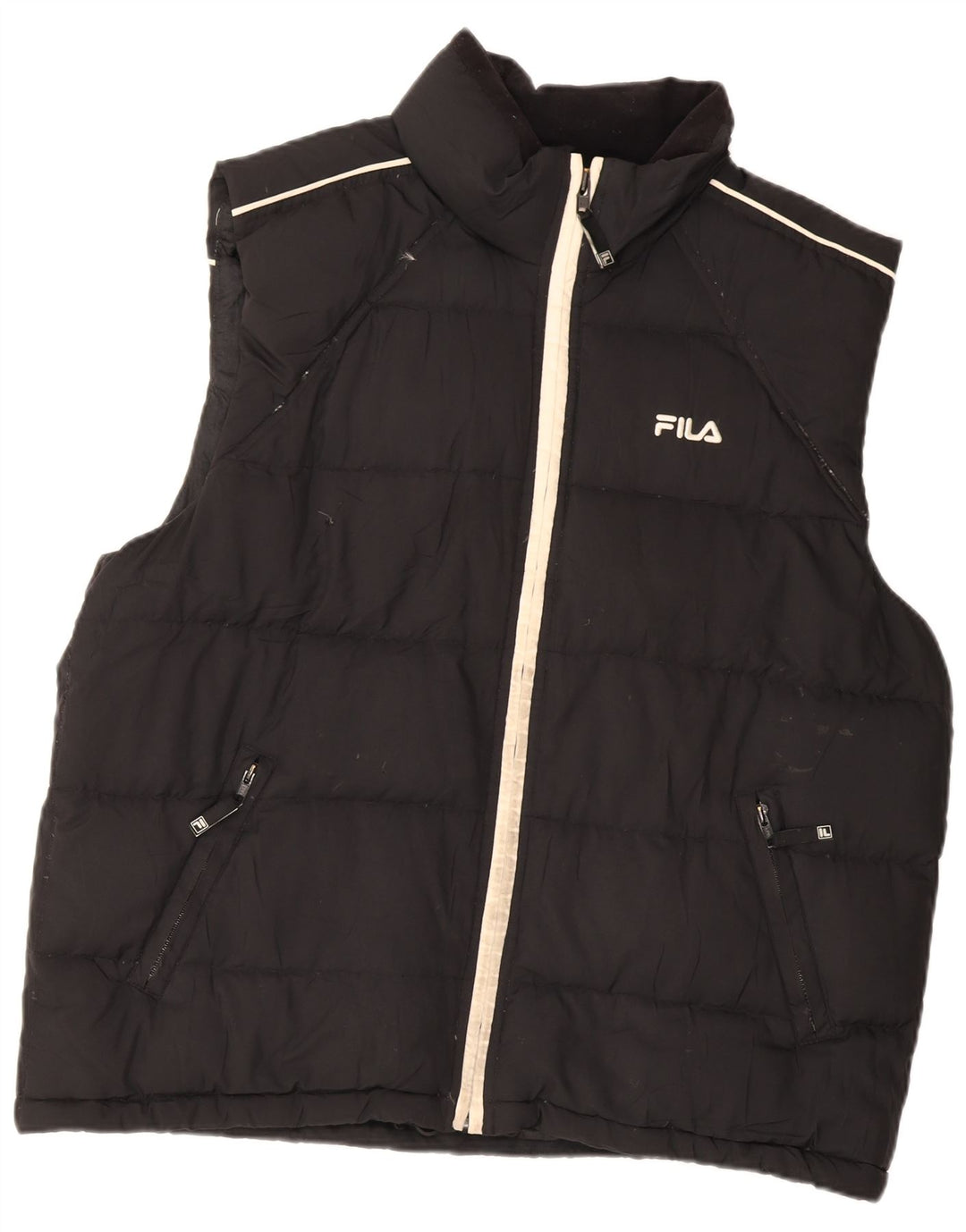 Fila Colete Acolchoado Masculino UK 40 Grande Poliéster Preto