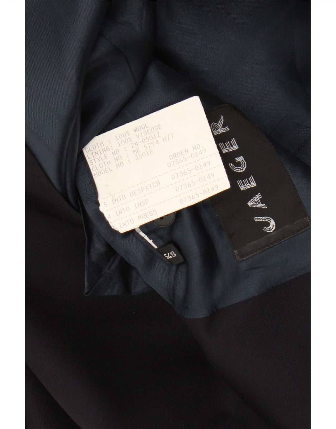 Jaqueta blazer masculina Jaeger com peito duplo IT 54 2XL lã azul marinho