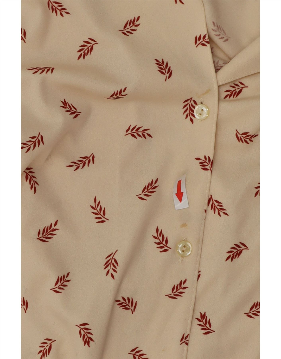 Camisa feminina vintage UK 16 grande bege floral