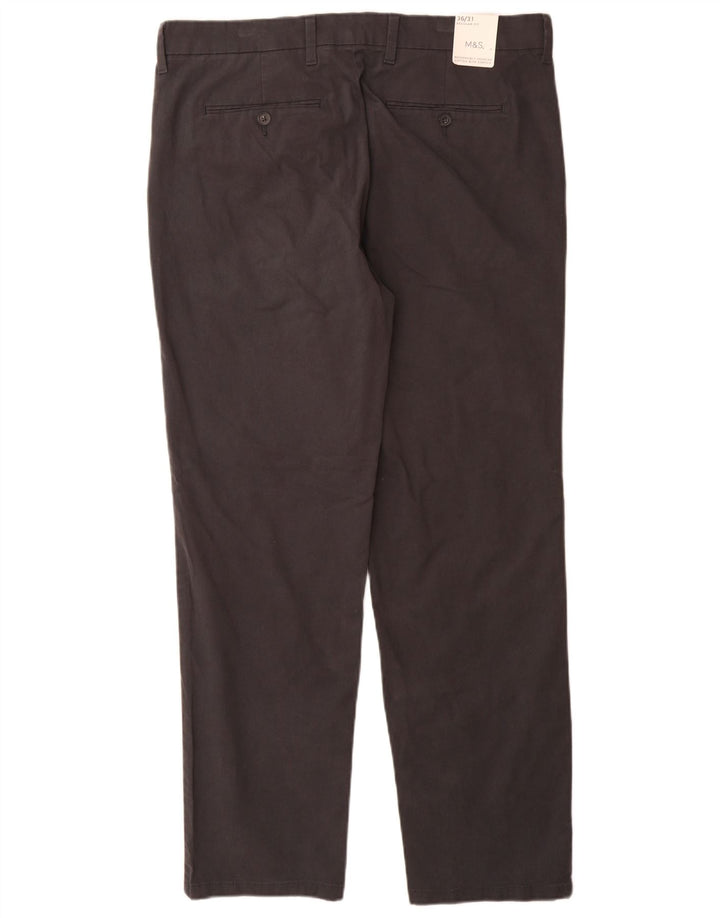 Calça Chino Masculina Marks & Spencer Regular Fit W36 L31 Algodão Cinza