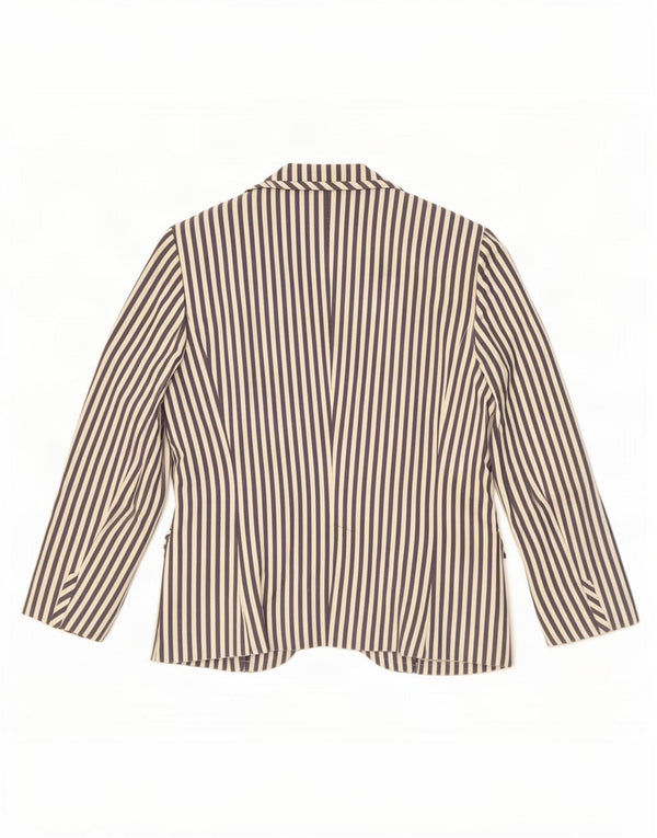 Jaqueta blazer feminina Zara com 2 botões UK 18 XL azul marinho listrado