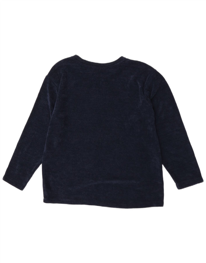 Top masculino Marks & Spencer de manga comprida grande poliéster azul marinho