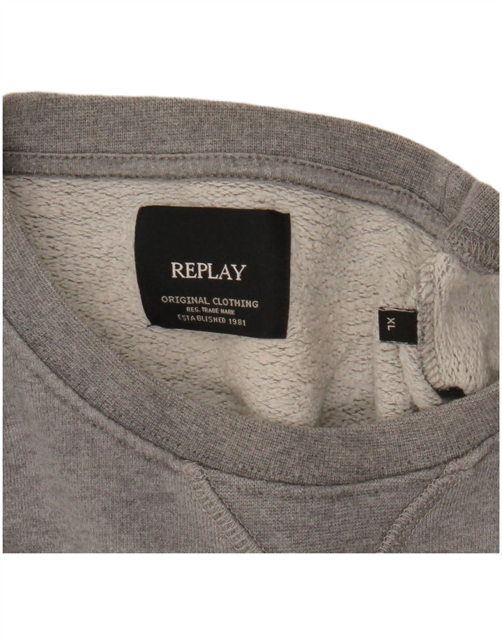 Suéter gráfico masculino Replay XL cinza