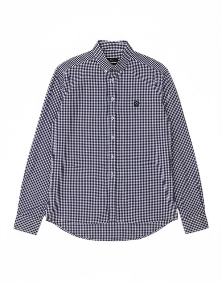 Camisa masculina HENRI LLOYD de ajuste regular pequeno algodão guingão azul
