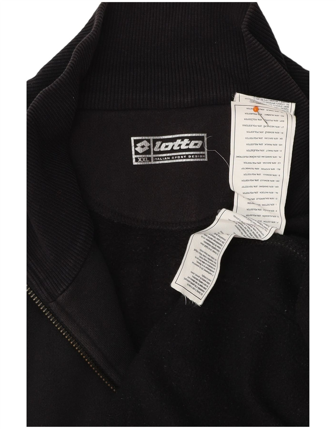 LOTTO Jaqueta masculina de agasalho 2XL algodão preto