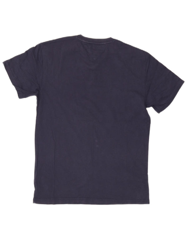 Tommy Hilfiger Camiseta masculina gráfica Top médio algodão azul marinho