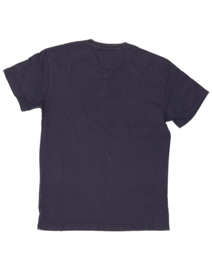 Tommy Hilfiger Camiseta masculina gráfica Top médio algodão azul marinho