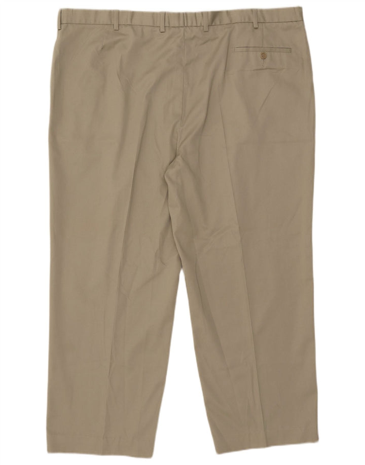 Calça masculina Marks & Spencer com pegged terno W46 L27 poliéster bege
