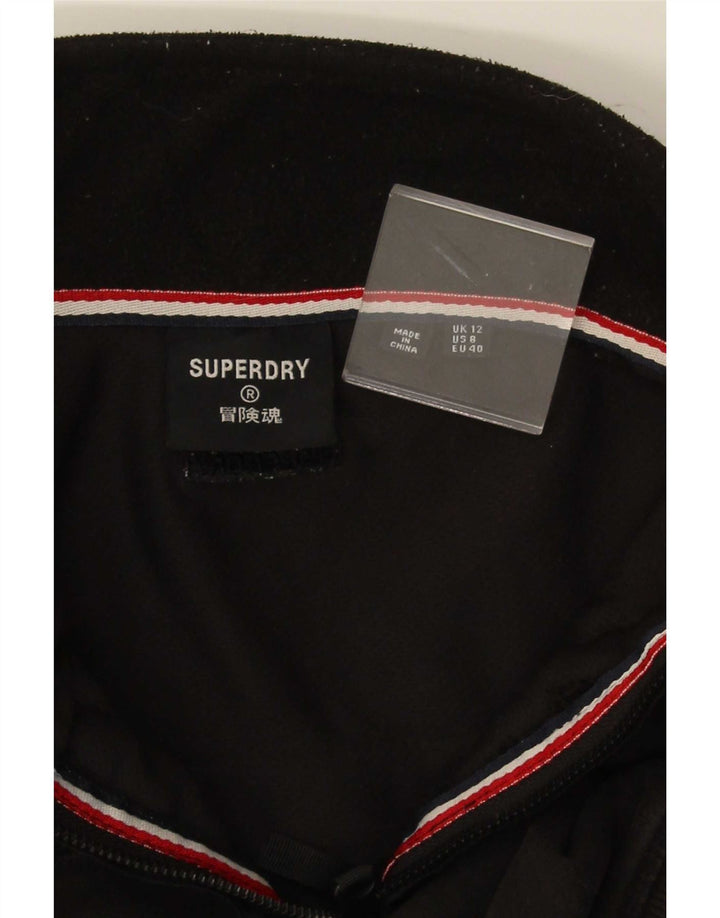 Superdry feminino oversized crop moletom jumper UK 12 médio preto