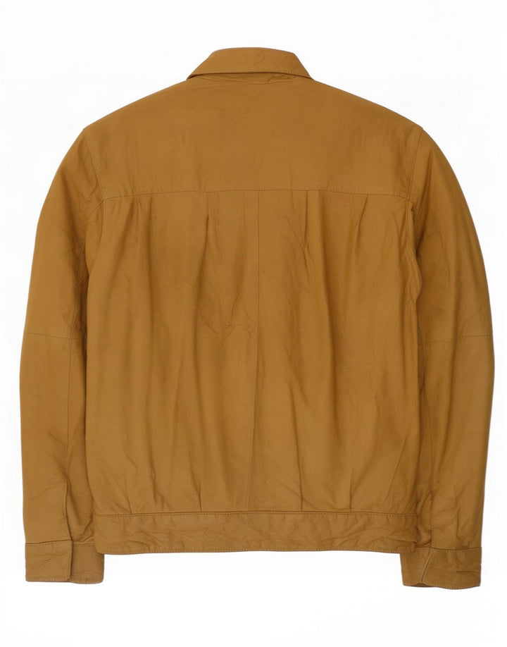 Jaqueta de couro masculina vintage IT 48 médio bege