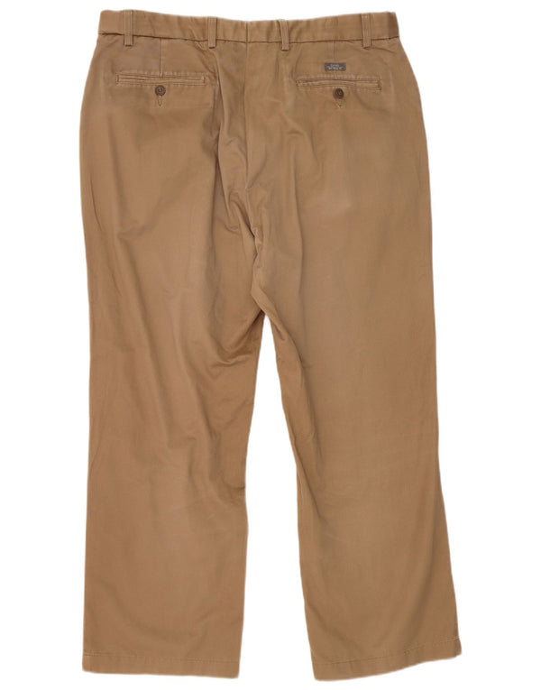 Calça reta masculina Marks & Spencer Blue Harbor W38 L29 algodão bege