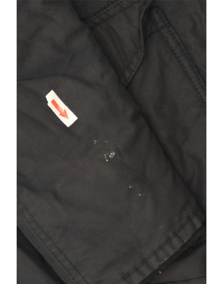 Jaqueta corta-vento feminina Woolrich com capuz UK 10 pequena preta