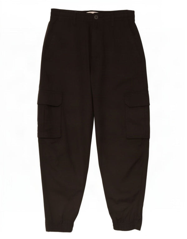 Calça cargo feminina Zara cintura alta jogger pequena W27 L25 poliéster preto